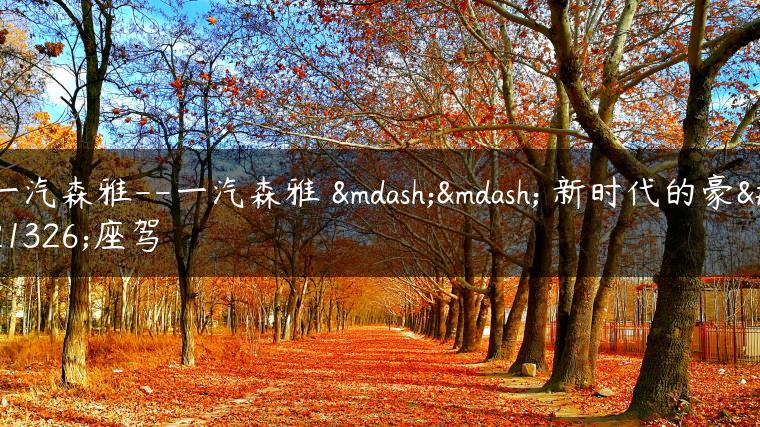 一汽森雅–一汽森雅 —— 新时代的豪华座驾