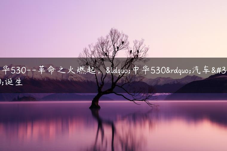 中华530–革命之火燃起，“中华530”汽车的诞生