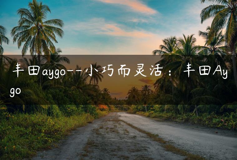 丰田aygo–小巧而灵活：丰田Aygo