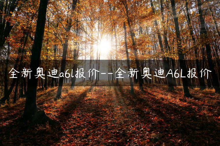 全新奥迪a6l报价–全新奥迪A6L报价