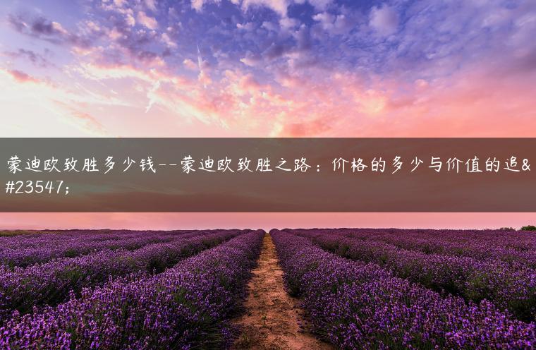 蒙迪欧致胜多少钱–蒙迪欧致胜之路：价格的多少与价值的追寻