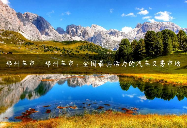 郑州车市–郑州车市：全国最具活力的汽车交易市场