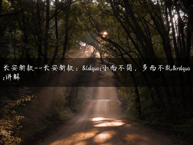 长安新款–长安新款：“小而不简，多而不乱”讲解