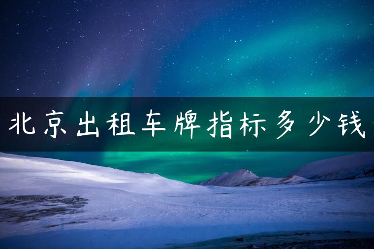 北京出租车牌指标多少钱
