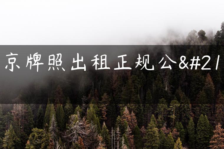 北京牌照出租正规公司