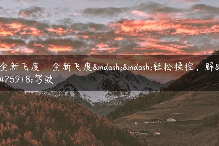 全新飞度–全新飞度——轻松操控，解放驾驶