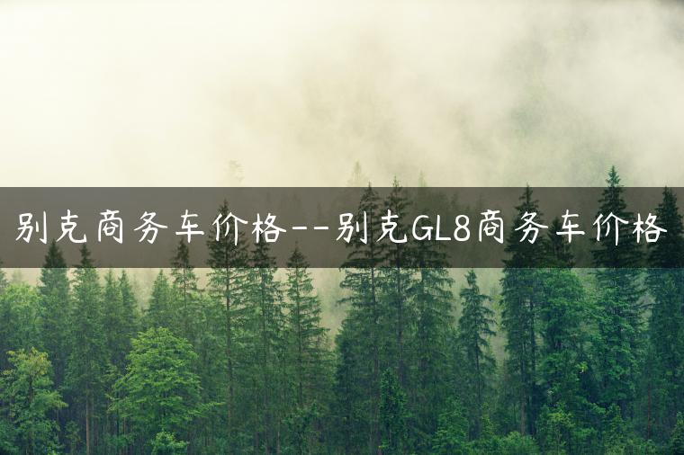 别克商务车价格–别克GL8商务车价格