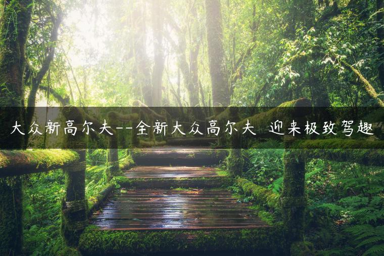 大众新高尔夫–全新大众高尔夫  迎来极致驾趣