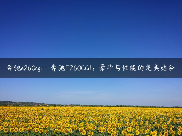 奔驰e260cgi–奔驰E260CGI：豪华与性能的完美结合