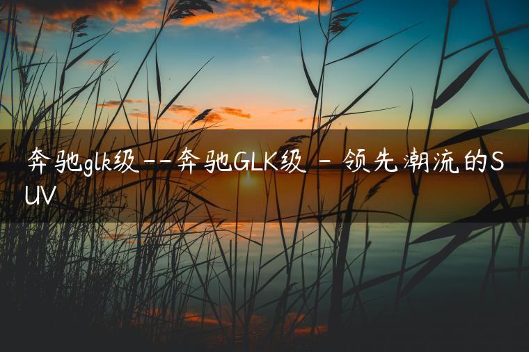 奔驰glk级–奔驰GLK级 – 领先潮流的SUV