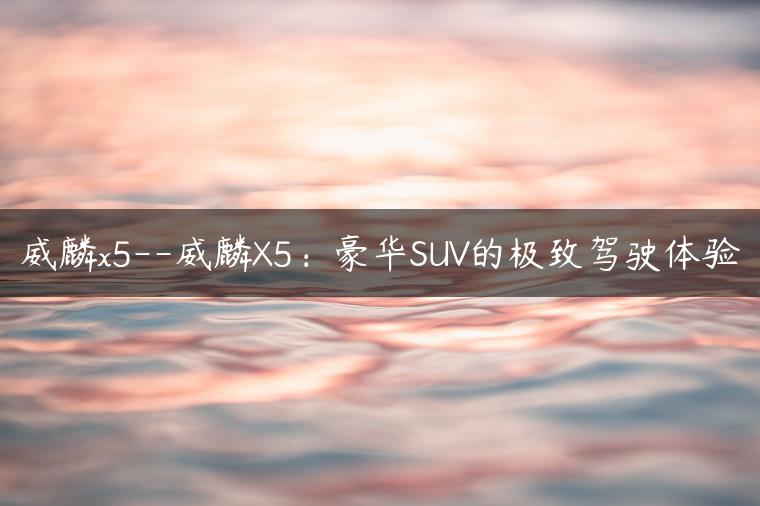 威麟x5–威麟X5：豪华SUV的极致驾驶体验