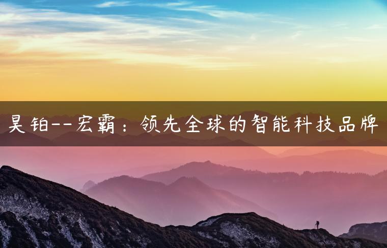 昊铂–宏霸：领先全球的智能科技品牌-金牌车友