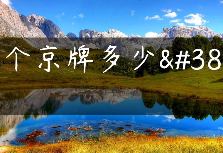 一个京牌多少钱