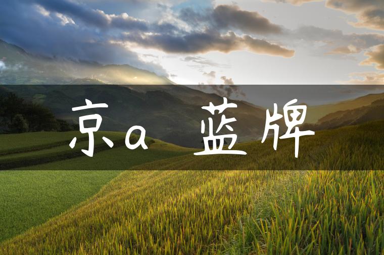 京a  蓝牌