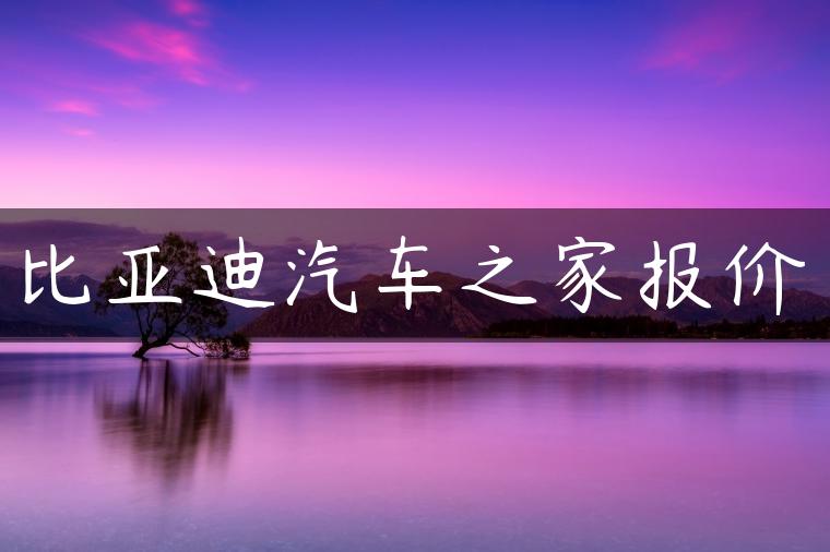 比亚迪汽车之家报价