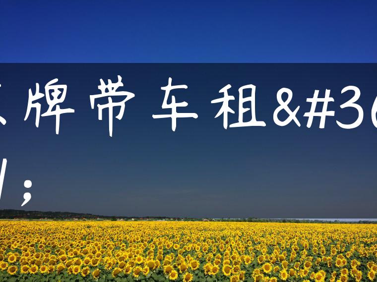 京牌带车租赁