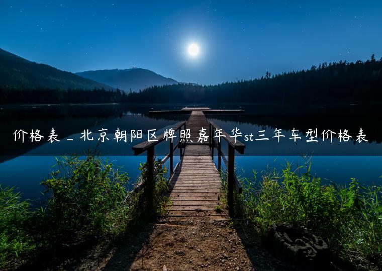 价格表_北京朝阳区牌照嘉年华st三年车型价格表