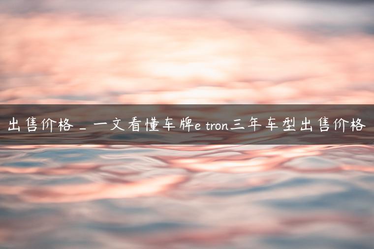 出售价格_一文看懂车牌e tron三年车型出售价格