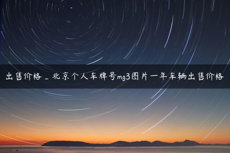 出售价格_北京个人车牌号mg3图片一年车辆出售价格