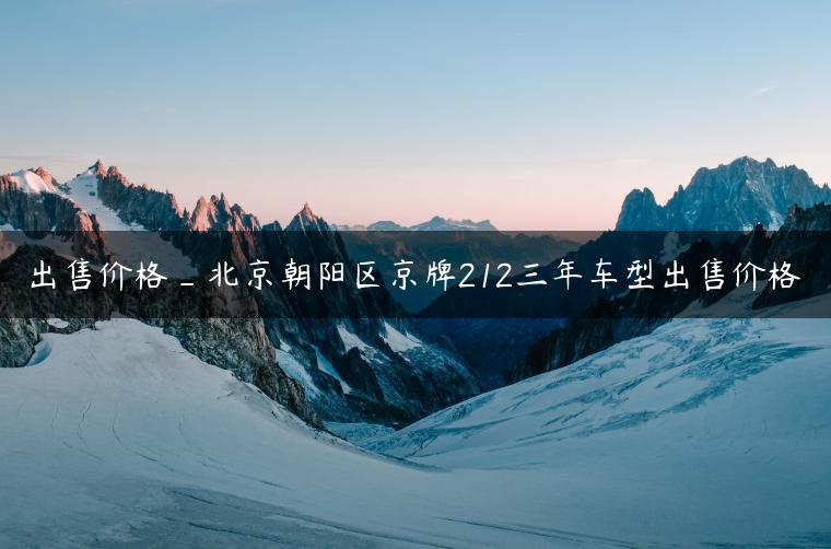 出售价格_北京朝阳区京牌212三年车型出售价格