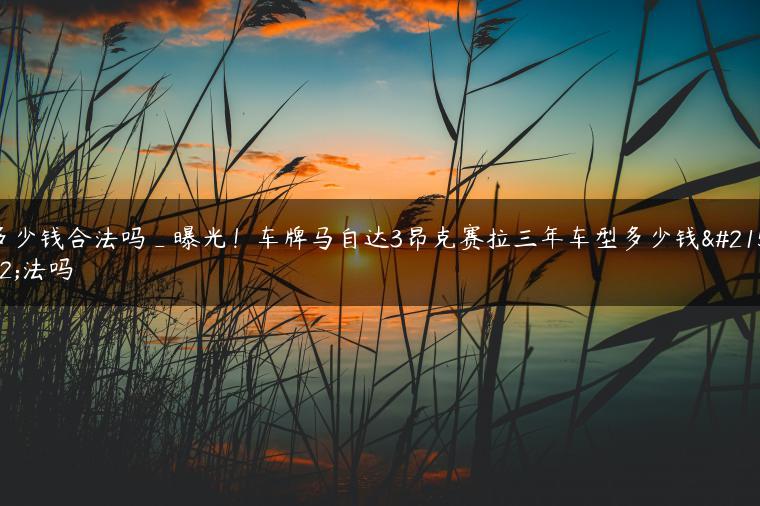 多少钱合法吗_曝光！车牌马自达3昂克赛拉三年车型多少钱合法吗