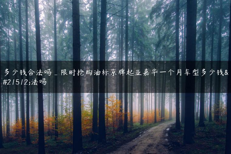 多少钱合法吗_限时抢购油标京牌起亚嘉华一个月车型多少钱合法吗