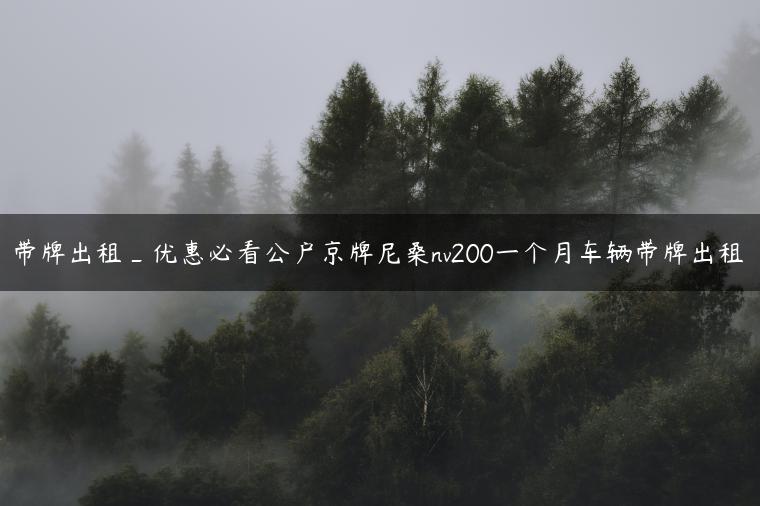 带牌出租_优惠必看公户京牌尼桑nv200一个月车辆带牌出租