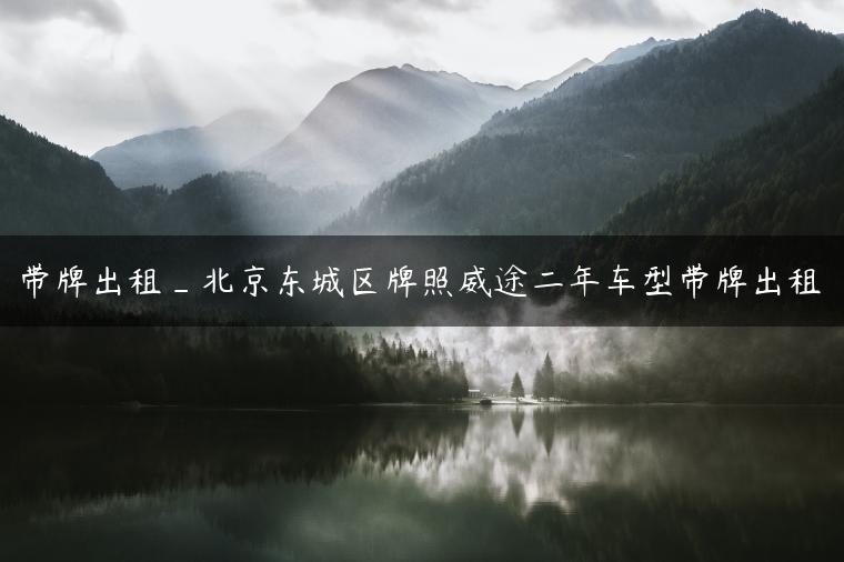 带牌出租_北京东城区牌照威途二年车型带牌出租