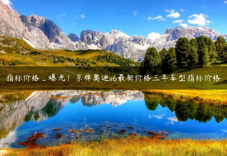 指标价格_曝光！京牌奥迪a6最新价格三年车型指标价格