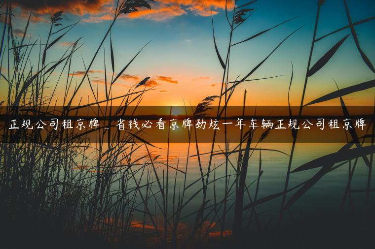 正规公司租京牌_省钱必看京牌劲炫一年车辆正规公司租京牌