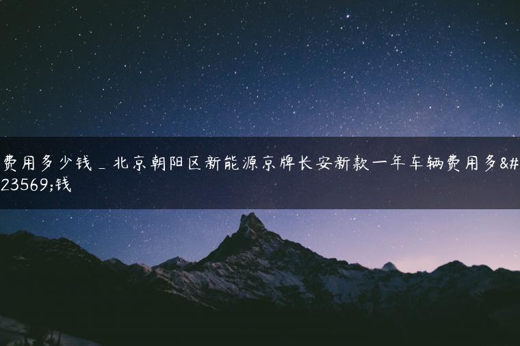 费用多少钱_北京朝阳区新能源京牌长安新款一年车辆费用多少钱