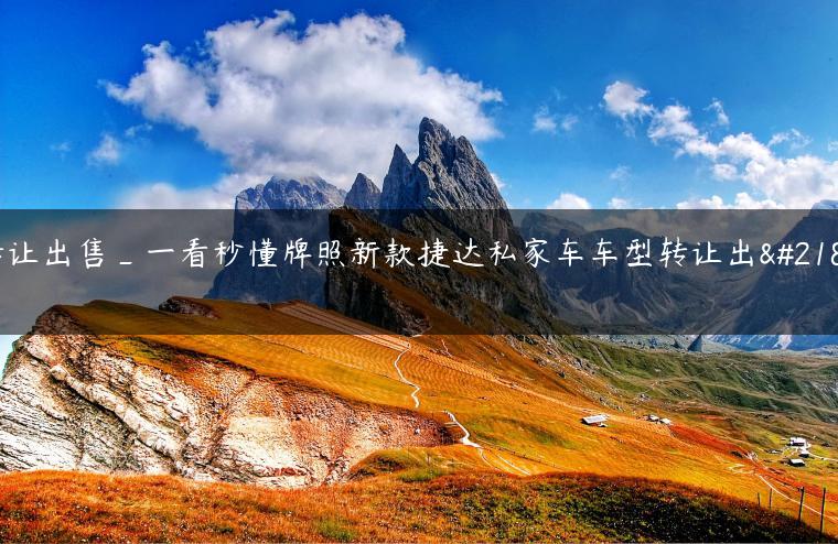 转让出售_一看秒懂牌照新款捷达私家车车型转让出售