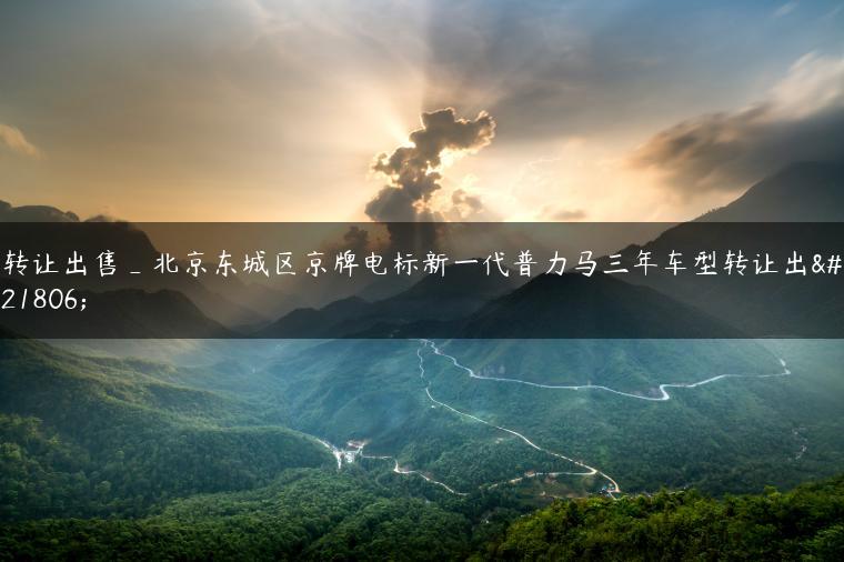 转让出售_北京东城区京牌电标新一代普力马三年车型转让出售-金牌车友