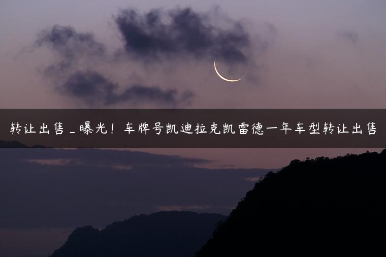转让出售_曝光！车牌号凯迪拉克凯雷德一年车型转让出售
