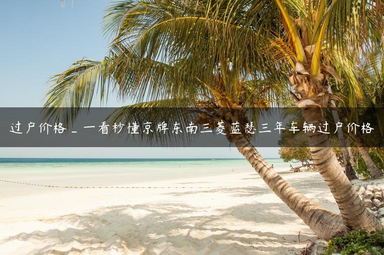 过户价格_一看秒懂京牌东南三菱蓝瑟三年车辆过户价格
