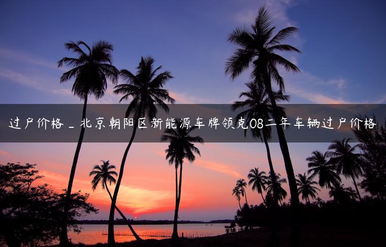 过户价格_北京朝阳区新能源车牌领克08二年车辆过户价格