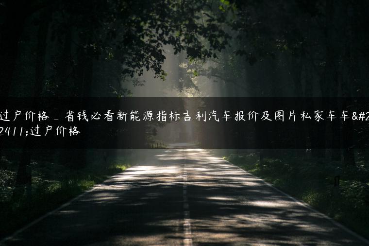 过户价格_省钱必看新能源指标吉利汽车报价及图片私家车车型过户价格