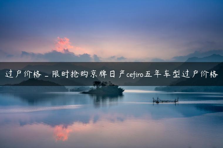 过户价格_限时抢购京牌日产cefiro五年车型过户价格