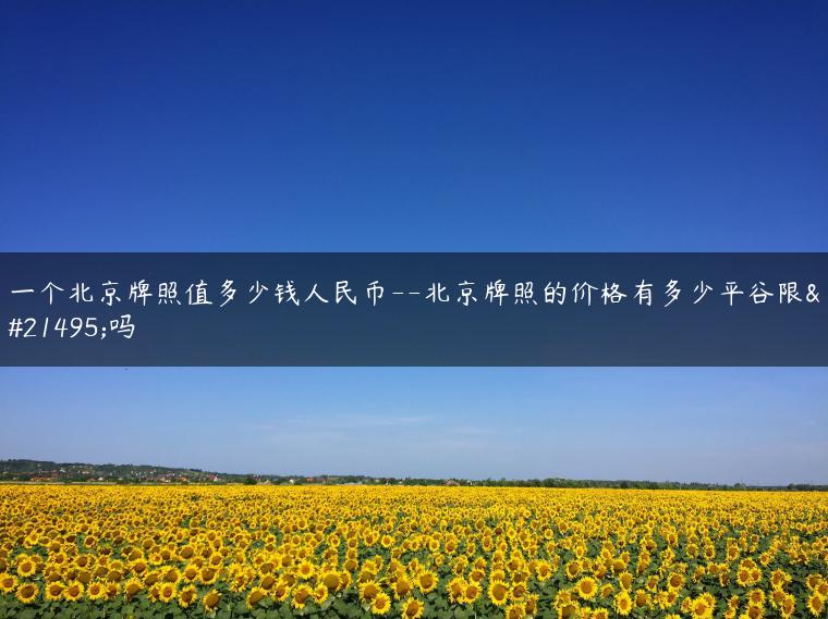 一个北京牌照值多少钱人民币–北京牌照的价格有多少平谷限号吗