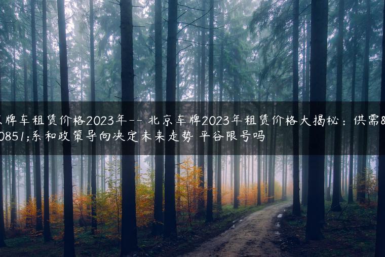 京牌车租赁价格2023年– 北京车牌2023年租赁价格大揭秘：供需关系和政策导向决定未来走势 平谷限号吗