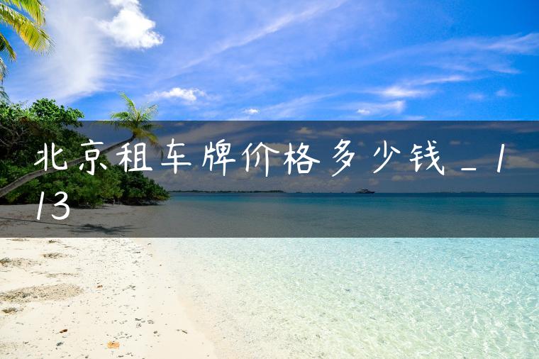 北京租车牌价格多少钱_113