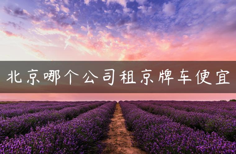 北京哪个公司租京牌车便宜