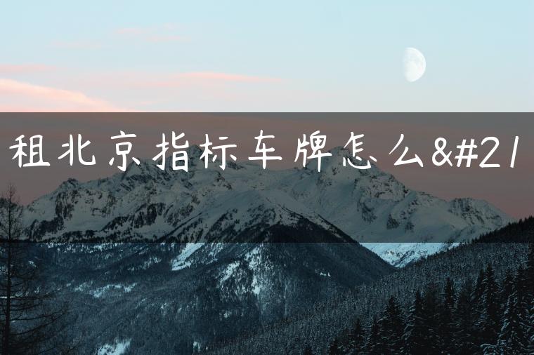 出租北京指标车牌怎么办
