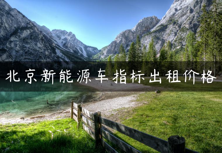 北京新能源车指标出租价格