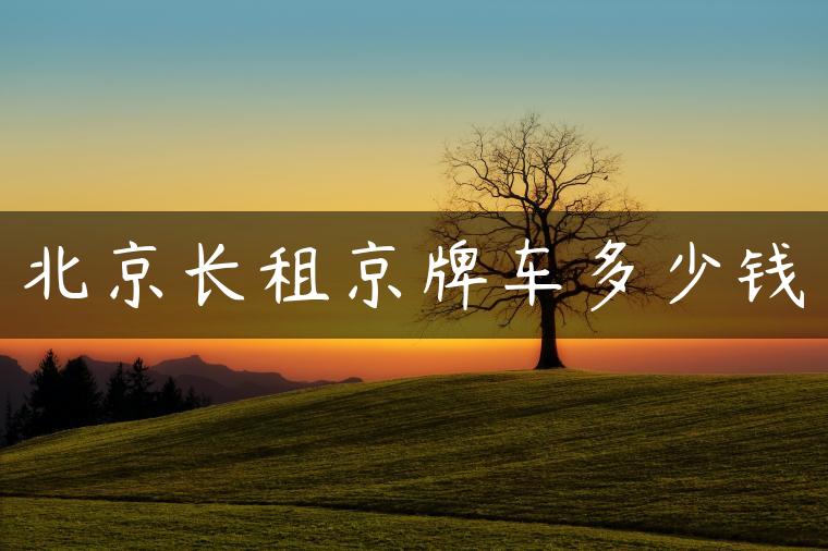 北京长租京牌车多少钱