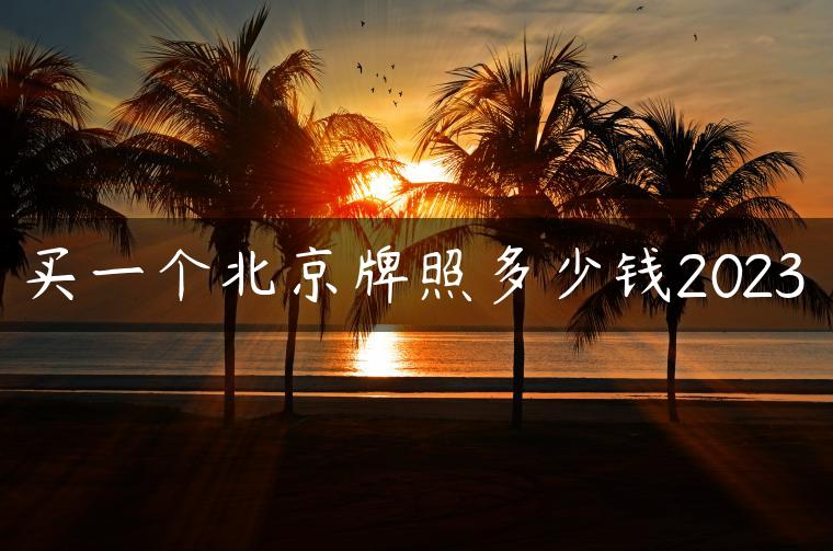 买一个北京牌照多少钱2023