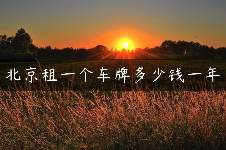 北京租一个车牌多少钱一年