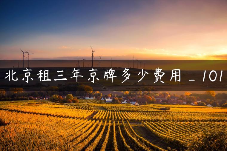 北京租三年京牌多少费用_101