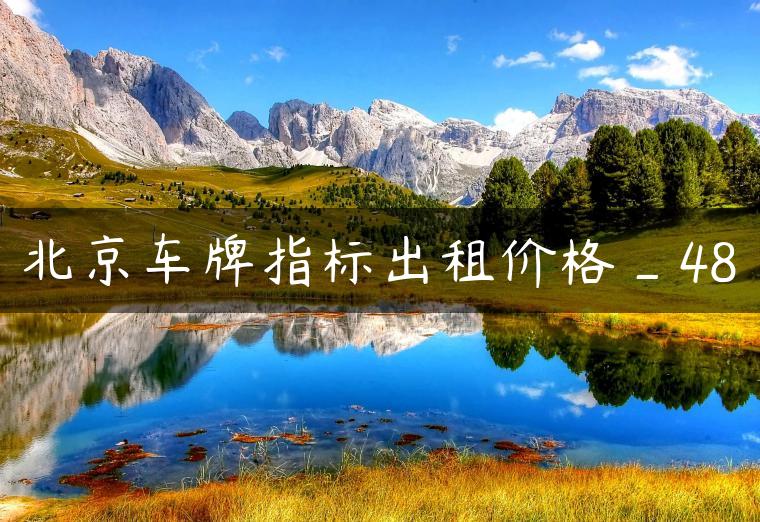 北京车牌指标出租价格_48
