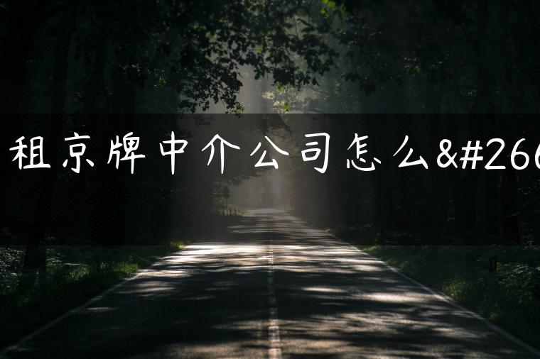 出租京牌中介公司怎么样